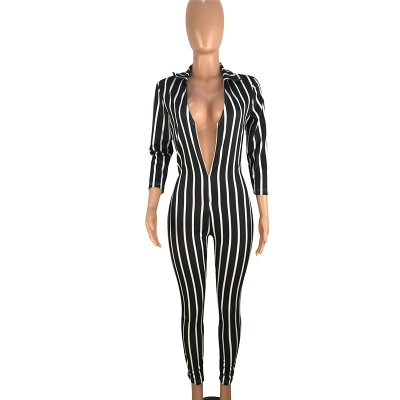 STRIPED CASUAL JUMPSUIT