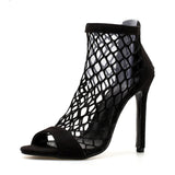 Women's Shoes Sexy High Heels Mesh Peep Toe Sandals