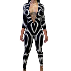 STRIPED CASUAL JUMPSUIT