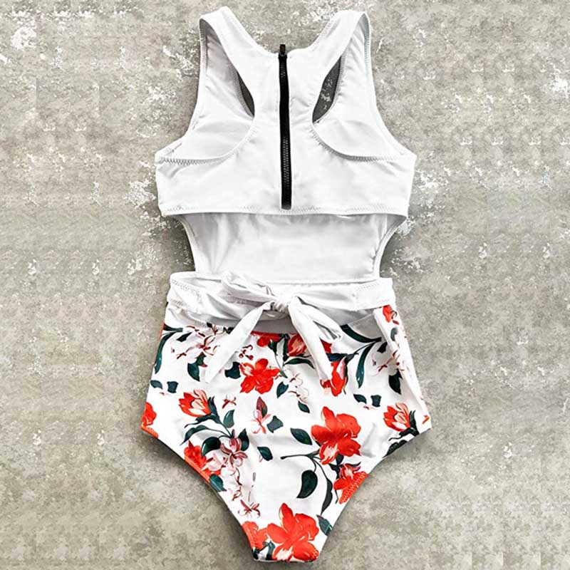 Back Zipper Swimming Solid Color One Piece Jumpsuit