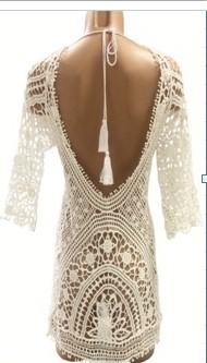 Knit Backless Bikini Cover Ups Beachwear