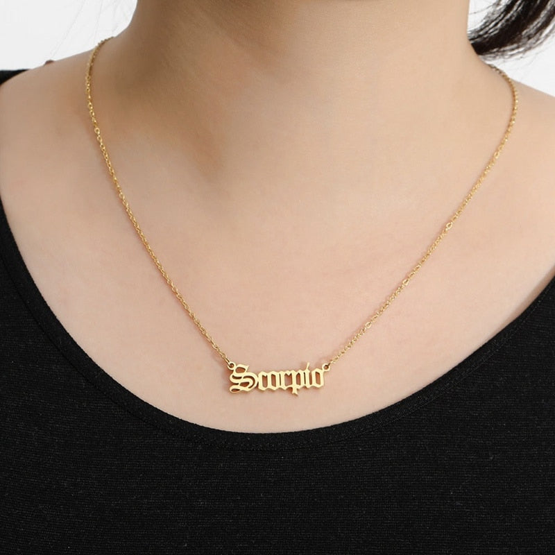 ZODIAC LETTER PENDENT NECKLACE