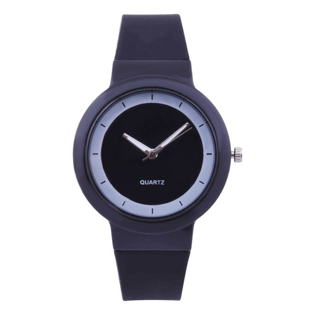 Silicone Band Analog Quartz Round Wrist Watch