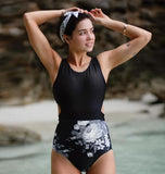 Back Zipper Swimming Solid Color One Piece Jumpsuit