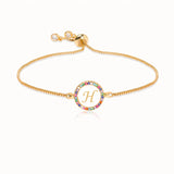 Colorful Rainbow Zircon 26 Letter Bracelet