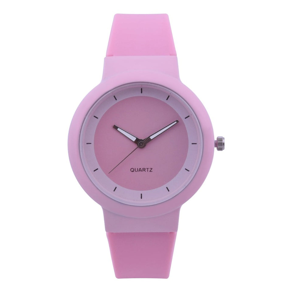 Silicone Band Analog Quartz Round Wrist Watch