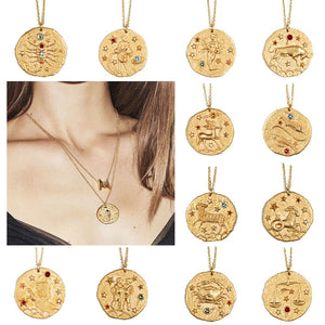 Artilady 12 Zodiac Necklace Pendant necklace