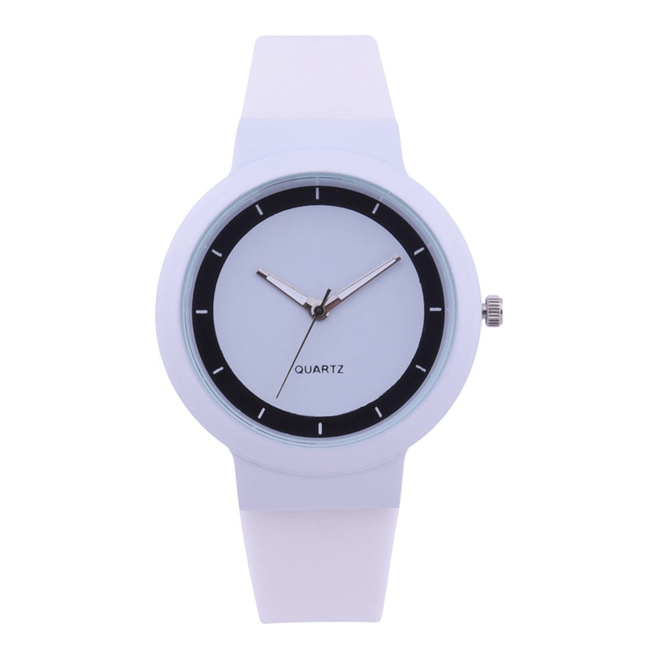 Silicone Band Analog Quartz Round Wrist Watch
