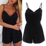 Summer Women V-Neck Rompers Sexy Club Solid Elegant Bodycon Jumpsuit Playsuit Romper