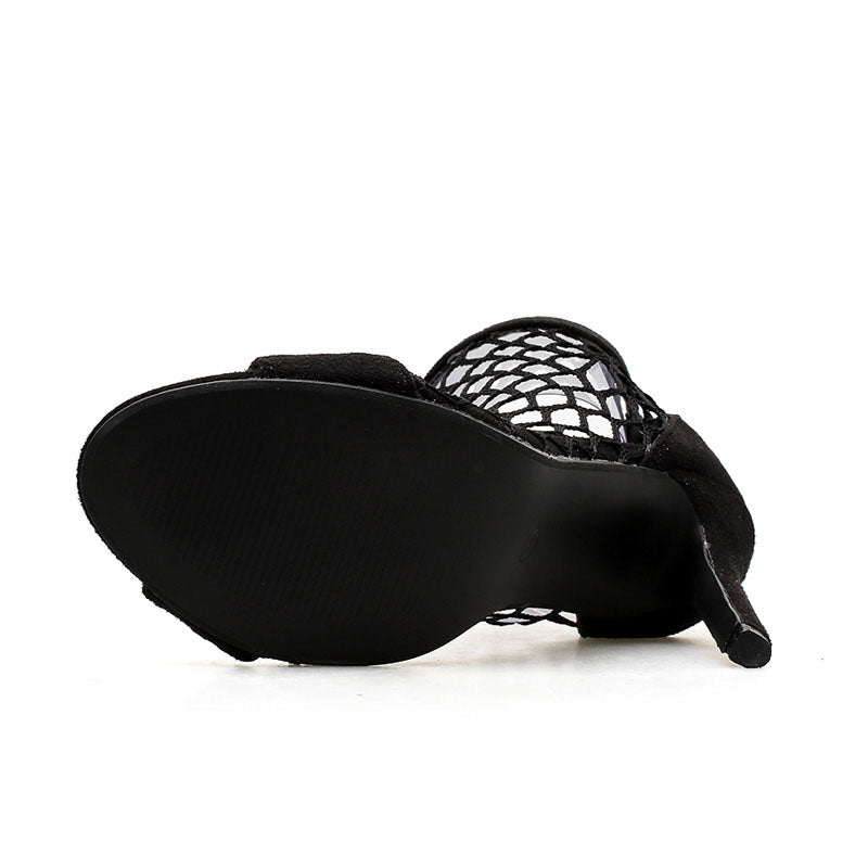 Women's Shoes Sexy High Heels Mesh Peep Toe Sandals