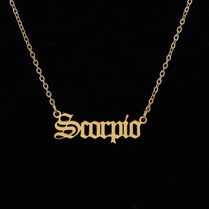 ZODIAC LETTER PENDENT NECKLACE