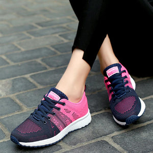 Sport Women Cushion Sports Shoes Outdoor Breathable Rose Mesh Sneakers